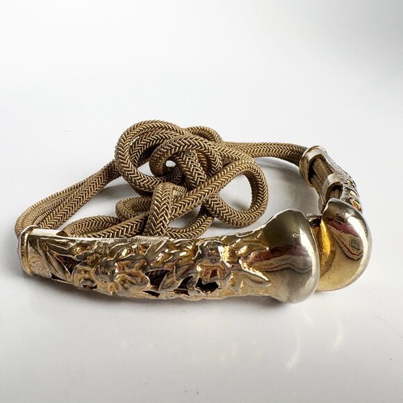 Morris Moskowitz Belt Floral Art Nouveau Metal Buckle Rare Retro Vintage - Picture 4 of 10